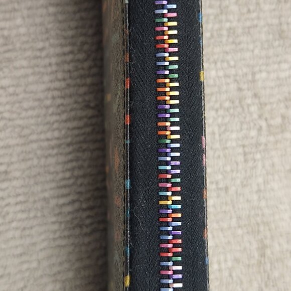 Dooney & Bourke Signature Rainbow Multicolor Zip Card Wallet - EUC - Picture 3 of 10